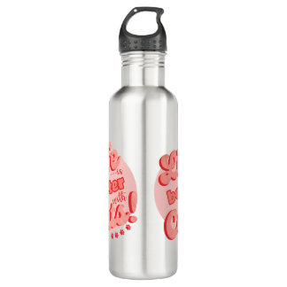 Het leven is beter met katten waterfles waterfles 