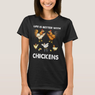 Het leven is beter met kerstpyjama voor kippen t-shirt