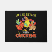 Het leven is beter met kippen deurmat (Voorkant)