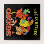 Het leven is beter met kippen legpuzzel (Horizontaal)