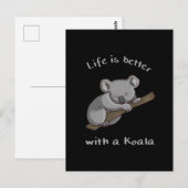 Het leven is beter met Koala Briefkaart (Voorkant / Achterkant)