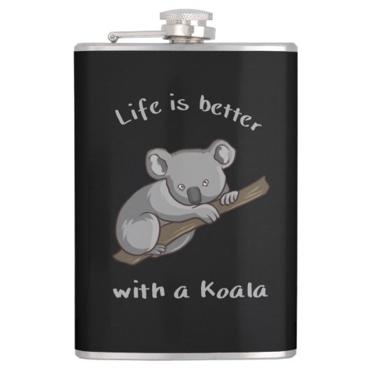 Het leven is beter met Koala Heupfles (Voorkant)