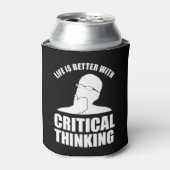Het leven is beter met kritisch denken blikjeskoeler (Blikje Voorkant)