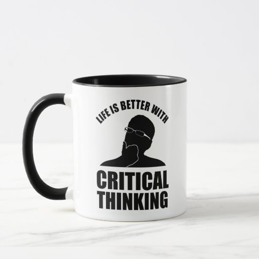 Het leven is beter met kritisch denken mok (Links)