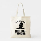 Het leven is beter met kritisch denken tote bag (Achterkant)