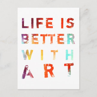 Het leven is beter met kunst briefkaart