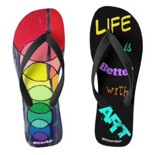Het leven is beter met kunst teenslippers