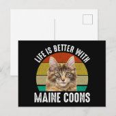 Het leven is beter met Maine Coons Briefkaart (Voorkant / Achterkant)