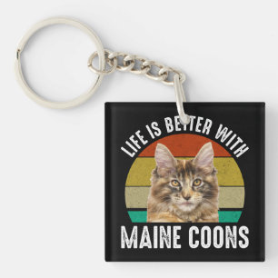 Het leven is beter met Maine Coons Sleutelhanger