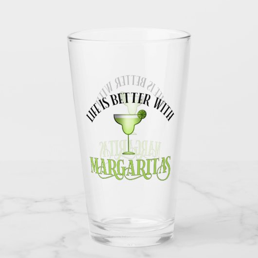 Het leven is beter met Margaritas Glas (Voorkant)