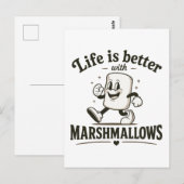 Het leven is beter met marshmallows briefkaart (Voorkant / Achterkant)
