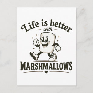 Het leven is beter met marshmallows briefkaart