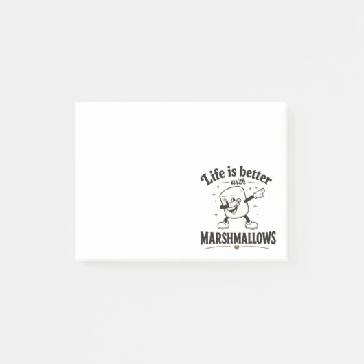 Het leven is beter met marshmallows post-it® notes (Voorkant)