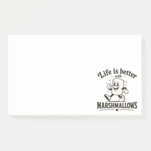Het leven is beter met marshmallows post-it® notes (Voorkant)