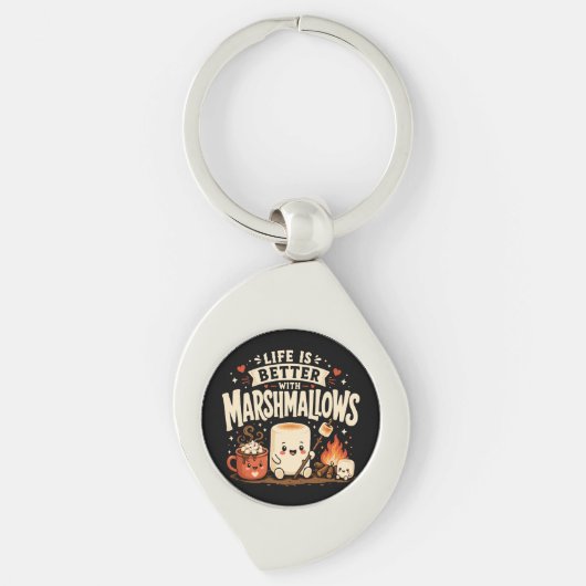 Het leven is beter met marshmallows sleutelhanger (Voorkant)