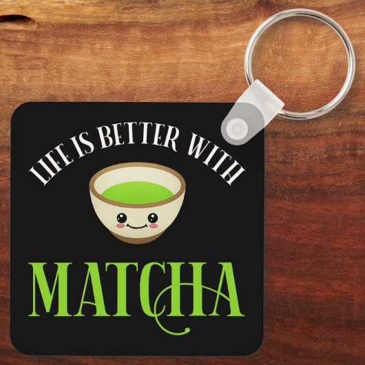 Het leven is beter met Matcha Sleutelhanger (Achterkant)