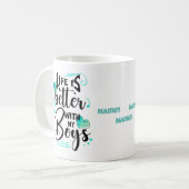 Het leven is beter met mijn jongens koffiemok (Voorkant links)