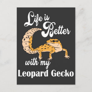Het leven is beter met mijn Leopard Gecko Briefkaart