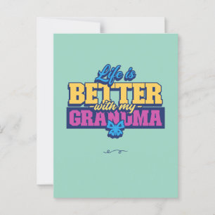 Het leven is beter met mijn oma Moederdag Briefkaart