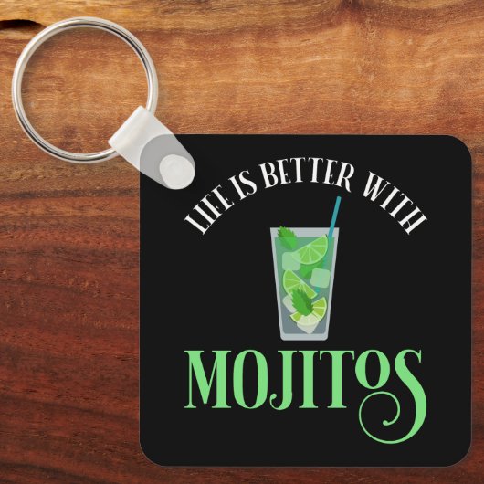 Het leven is beter met Mojitos Sleutelhanger (Voorkant)