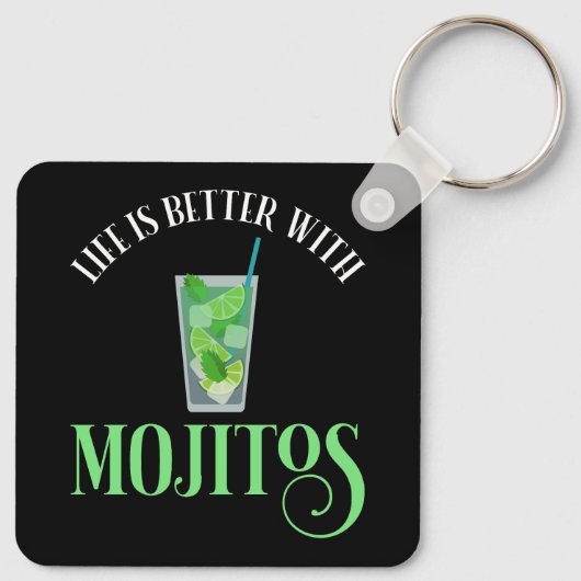 Het leven is beter met Mojitos Sleutelhanger (Achterkant)