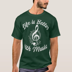 Het leven is beter met Muzieknoten in meisjesmuzie T-shirt