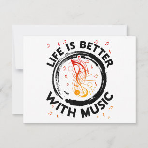 Het leven is beter met Muzieknoten Musician Music Feestdagenkaart