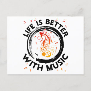 Het leven is beter met Muzieknoten Musician Music Feestdagenkaart
