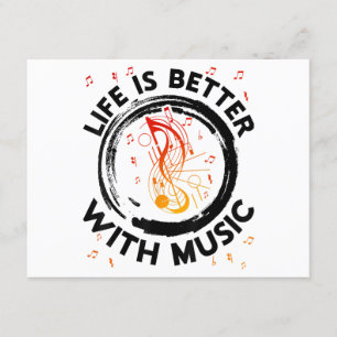 Het leven is beter met Muzieknoten Musician Music Informatiekaartje