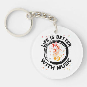 Het leven is beter met Muzieknoten Musician Music  Sleutelhanger