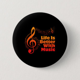 Het Leven Is Beter Met Muziektheorie Muzikant Lera Ronde Button 5,7 Cm