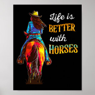 Het leven is beter met paarden paardrijden meisjes poster