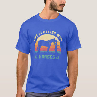 Het leven is beter met paarden Rijden stabiel paar T-shirt