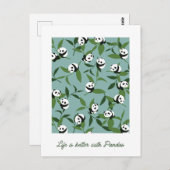 Het leven is beter met Panda Briefkaart (Voorkant / Achterkant)