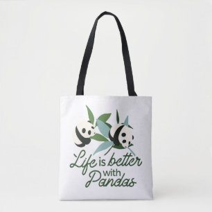 Het leven is beter met Panda Draagtas