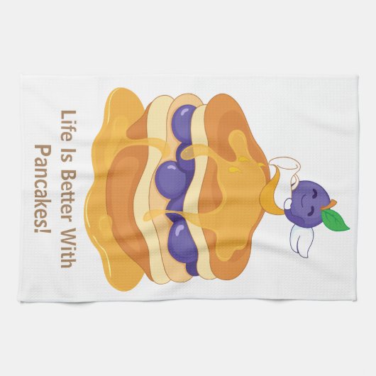 Het leven is beter met pannenkoeken die grappig zi theedoek (Horizontaal)