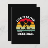 Het leven is beter met Pickleball Informatiekaartje (Voorkant / Achterkant)