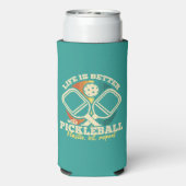 Het leven is beter met Pickleball Retro grafische  (Seltzer Achterkant)