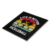 Het leven is beter met Pickleball Tegeltje (Zijkant)