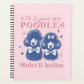 Het leven is beter met Poedels Retro Typografie Planner (Voorkant)