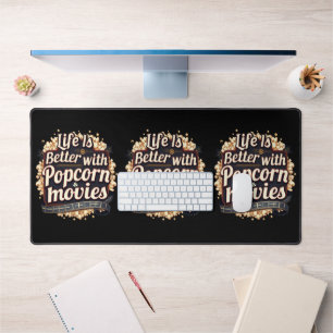 Het leven is beter met Popcorn & Movies Retro Desi Bureaumat