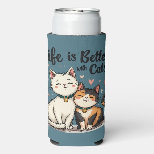 Het leven is beter met Schattigee Cat Aesthetic (Seltzer Achterkant)