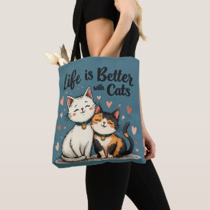 Het leven is beter met Schattigee Cat Aesthetic, B Draagtas