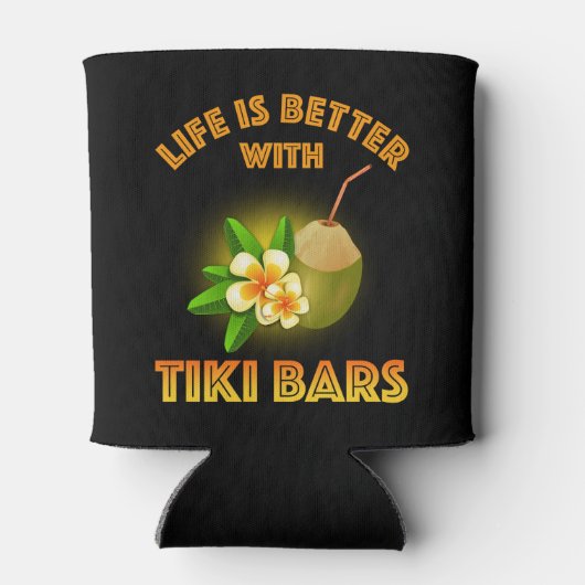 Het leven is beter met Tiki Bars Blikjeskoeler (Achterkant)