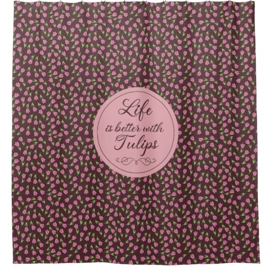 Het leven is beter met Tulpen - Patronen Douchegordijn (Voorkant)