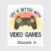 Het leven is beter met videogames sticker (Vel)