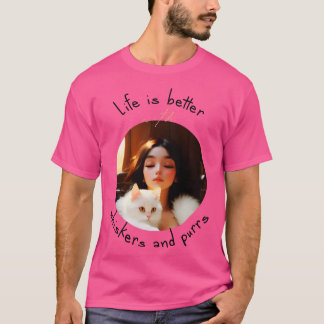 Het leven is beter met whiskers en purpers t-shirt