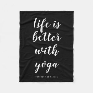 Het leven is beter met yoga kleine fleece deken