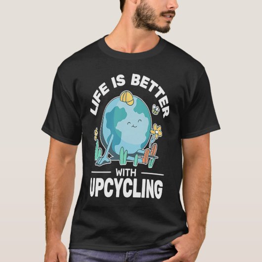Het leven is Beter omhoog fietsen mannen creative T-shirt (Voorkant)