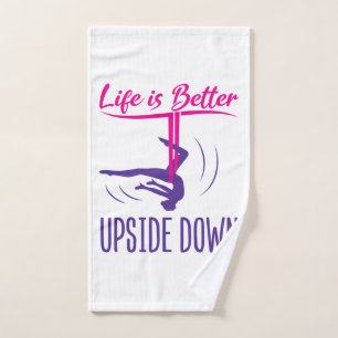 Het leven is beter onderaan in de lucht Yoga Handdoek